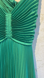 Green Long Pleated Tie Back Evening Dress Y4000 by simplepromdress