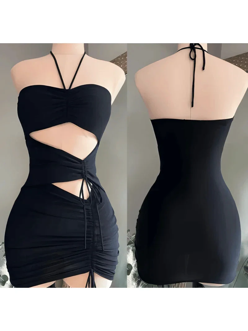 Black Outfit Dress Sexy Tight Dress Mini Homecoming Dress Y726 by simplepromdress