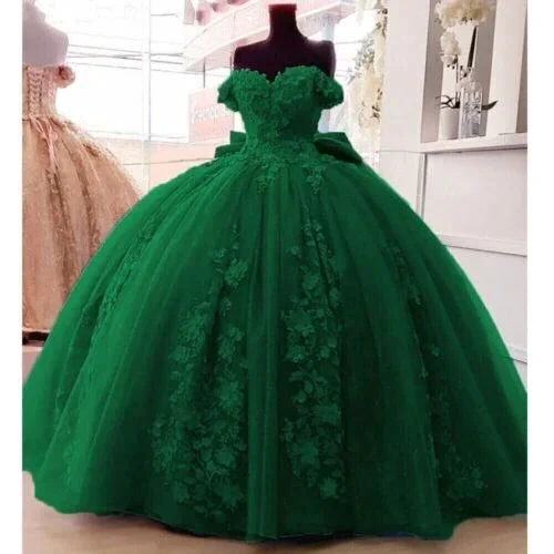 Beaded Princess Quinceanera Dresses with Big Bow Sweet 15 16 Ball Gown Y1485 by simplepromdress