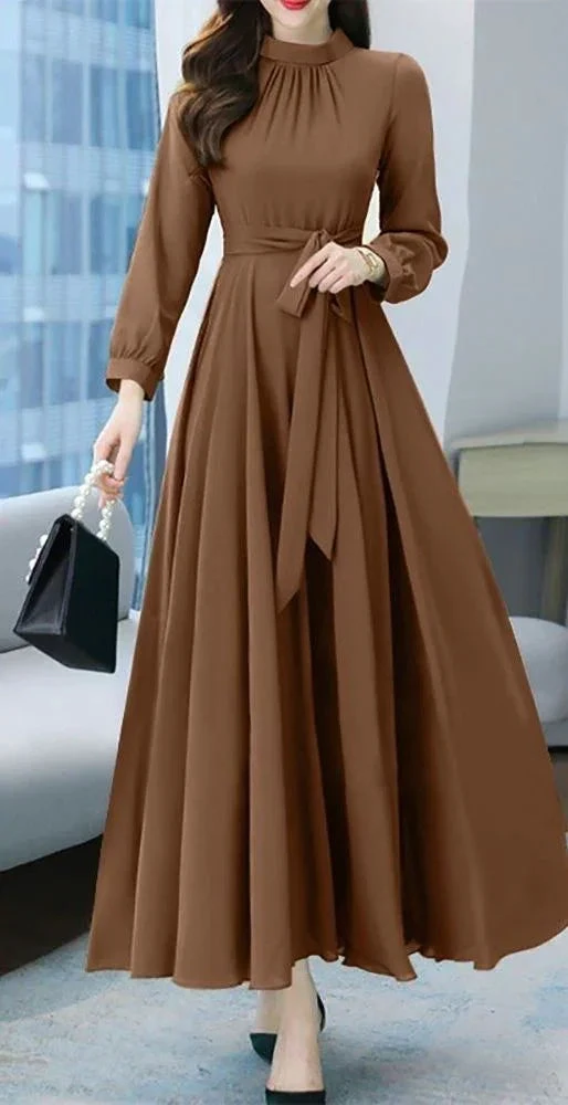 Chic A-Line Pure Color Long Sleeves Evening Dresses Y5787 by simplepromdress