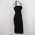 Women's Black Halter Prom Dress With Slit Sexy Black Sleeveless Evening Dress Y1161 by simplepromdress