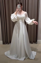 Charming White A-line Wedding Dress,White Bridal Dress Y5574 by simplepromdress