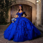 Royal Blue Quinceanera Dresses for Sweet 15 Year Off the Shoulder Puffy Ball Gown Y2726 by simplepromdress