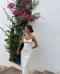 White Spaghetti Straps Long Evening Dress Formal Dress Y7201 by simplepromdress