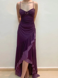 Vintage Straps Chiffon Ruffles Mermaid Evening Dress Formal Prom Dress Y7877 by simplepromdress