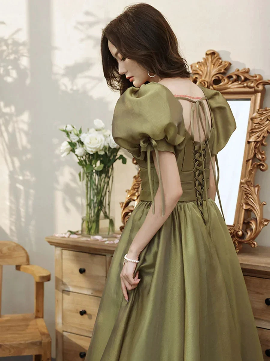 Simple Green V Neck Tulle Long Prom Dress, Green Evening Dresses Y1872 by simplepromdress