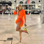 Orange Sexy Deep V Neck Feathers Homecoming Dress Long Sleeves Women Party Dress Y4447 by simplepromdress