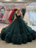 Luxurious Green Tulle Ball Gown,Sweet 16 Dress Y6576 by simplepromdress