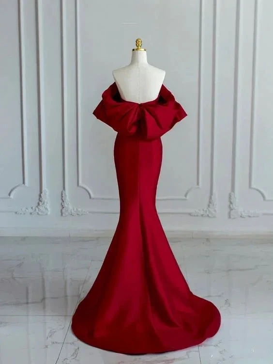 Charming Mermaid Satin Prom Dress Vintage Evening Dress Y4371 by simplepromdress