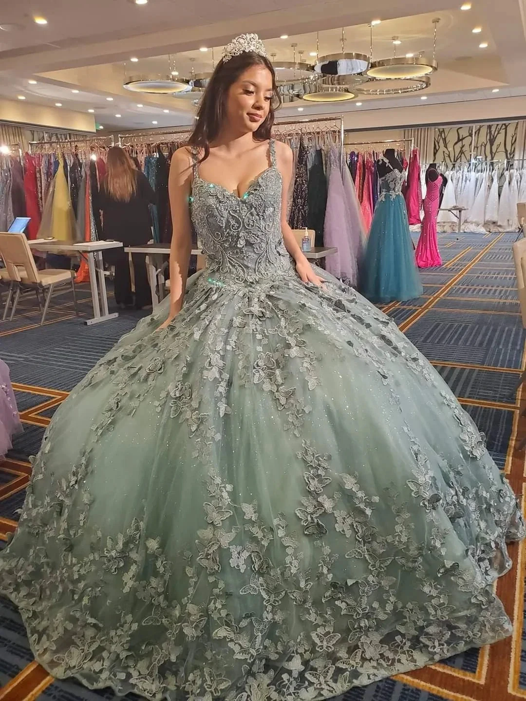 Glamorous Butterflies Appliques Ball Gown,Sweet 16 Dress,Princess Dress Y2361 by simplepromdress