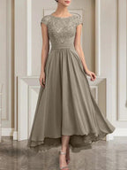 A-line Scoop Floor-Length Lace Chiffon Mother of the Bride Dress With Sequins by Dreamylily