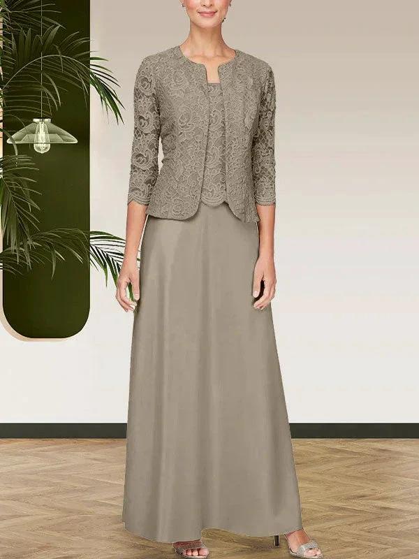 Glitter Lace & Satin Skirt Jacket Dress with Open Jacket by Dreamylily