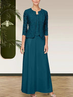 Glitter Lace & Satin Skirt Jacket Dress with Open Jacket by Dreamylily