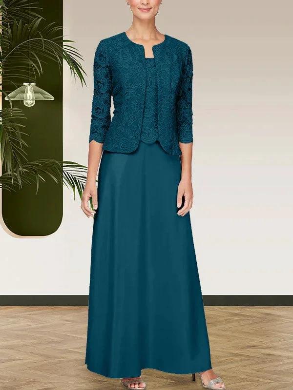 Glitter Lace & Satin Skirt Jacket Dress with Open Jacket by Dreamylily