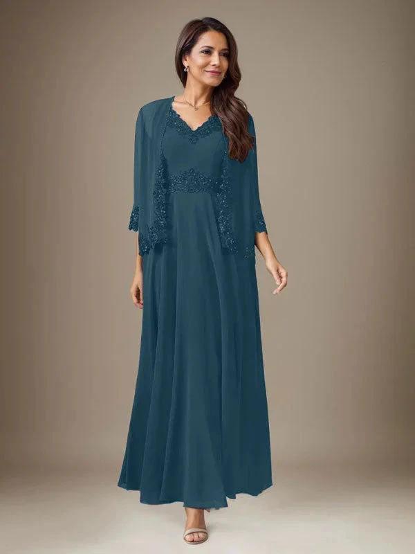 Plum A-Line Sequins Chiffon Dress by Dreamylily
