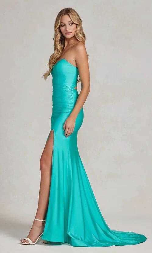 Sunnderly Atlantic Blue Prom Dress Sweetheart Strapless Formal Dress SYP45 by vivymakudress