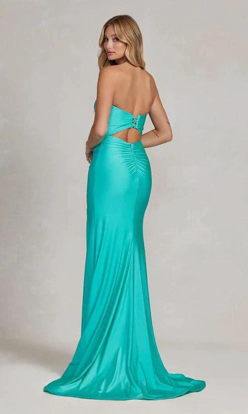 Sunnderly Atlantic Blue Prom Dress Sweetheart Strapless Formal Dress SYP45 by vivymakudress