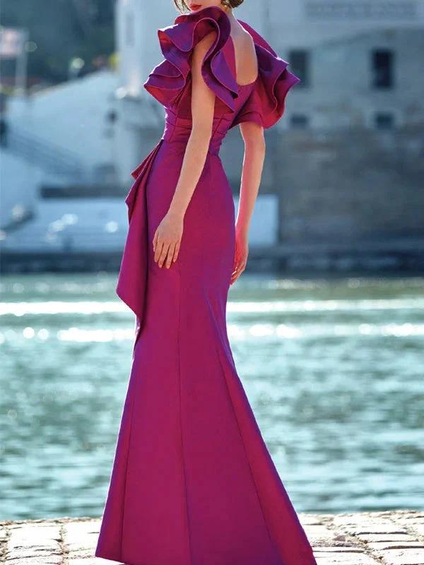 Trumpet/Mermaid V-Neck Floor-Length Mother of the Bride Dresses by Dreamylily
