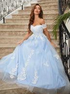 Tulle Applique Off-the-Shoulder Prom Dresses SYP165 by vivymakudress