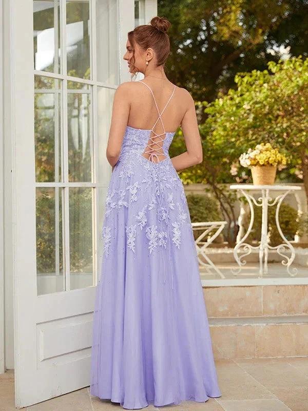 Tulle Formal Gown Floor-Length Prom Dresses SYP164 by vivymakudress