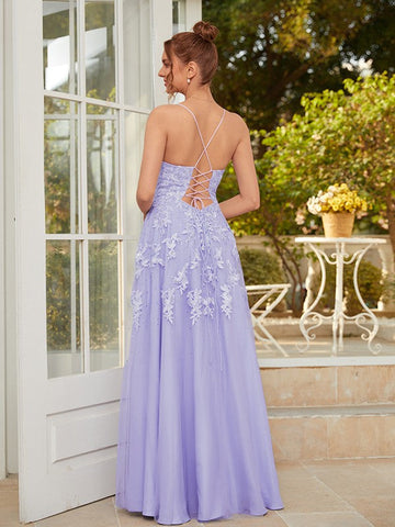Vestido formal de tul hasta el suelo, vestidos de fiesta SYP164