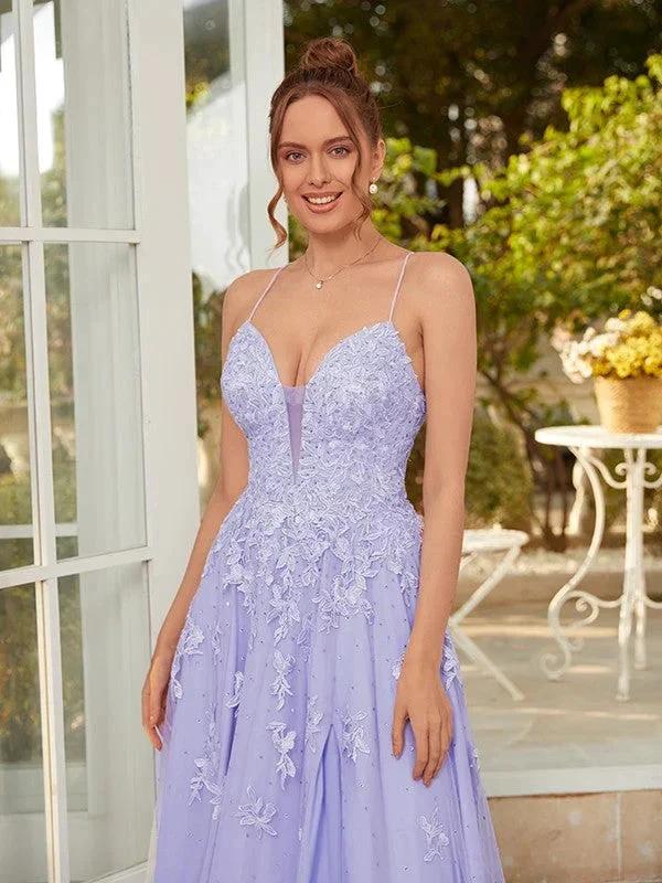 Tulle Formal Gown Floor-Length Prom Dresses SYP164 by vivymakudress