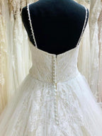 Tulle Lace Spaghetti Straps Appliqued Ball Gown Wedding Dresses WD558 by pgmdress