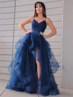 Tulle Layers Formal Dresses V neck Prom Dresses SYP17 by vivymakudress