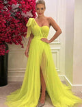 Prom Dresses with One Shoulder Slit in Prom Dress SYP12 by vivymakudress