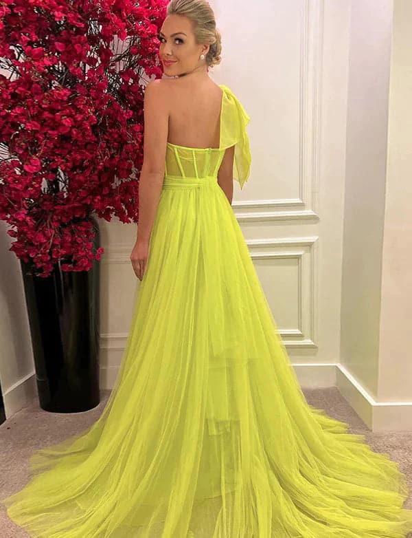 Prom Dresses with One Shoulder Slit in Prom Dress SYP12 by vivymakudress