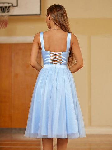 Straps Short Dress Knee Length Party Dresses SYH64