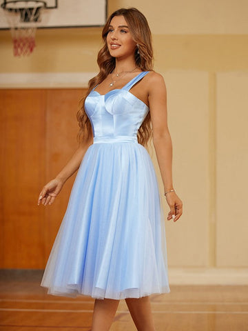 Straps Short Dress Knee Length Party Dresses SYH64