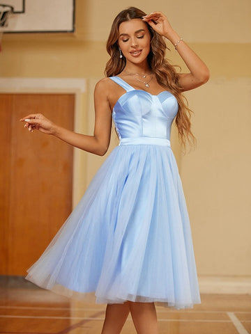 Straps Short Dress Knee Length Party Dresses SYH64