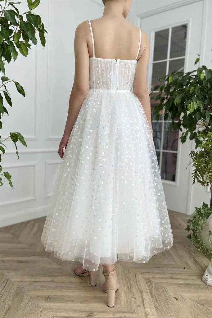 Tulle Sweetheart Straps Short Prom Dress Tea Length Homecoming Dresses PD447 by pgmdress