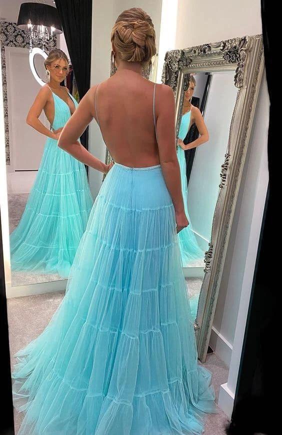 Tulle Tiered Evening Dresses SYP36 by vivymakudress