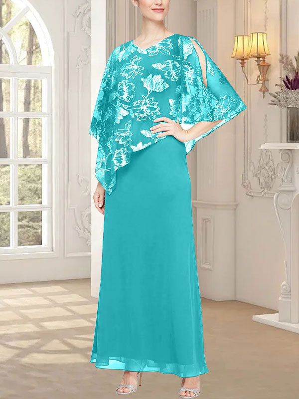 Long Glitter Mesh Dress with Novelty Asymmetric Overlay Bodice