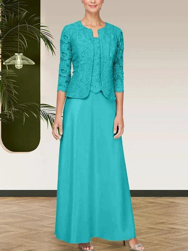 Glitter Lace & Satin Skirt Jacket Dress with Open Jacket by Dreamylily