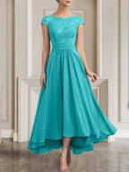 A-line Scoop Floor-Length Lace Chiffon Mother of the Bride Dress With Sequins by Dreamylily