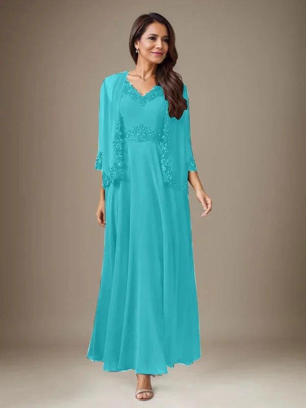 Plum A-Line Sequins Chiffon Dress by Dreamylily