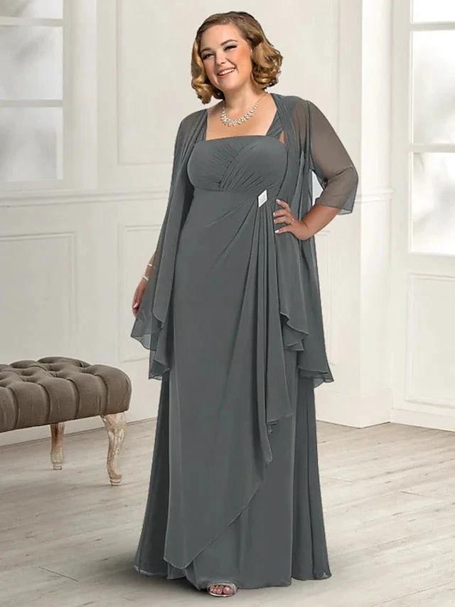 A-Line/Princess Spaghetti Straps Mother of the Bride Dresses with Jacket by Dreamylily