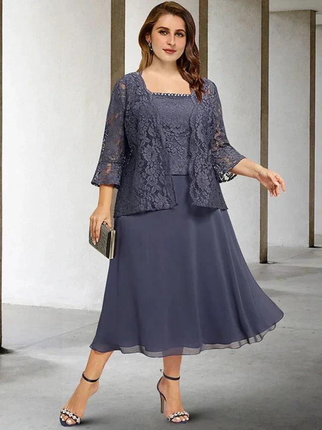 A-Line/Princess Spaghetti Straps Tea-Length Mother of the Bride Dresses by Dreamylily