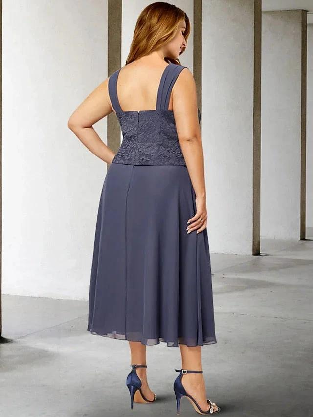 A-Line/Princess Spaghetti Straps Tea-Length Mother of the Bride Dresses by Dreamylily
