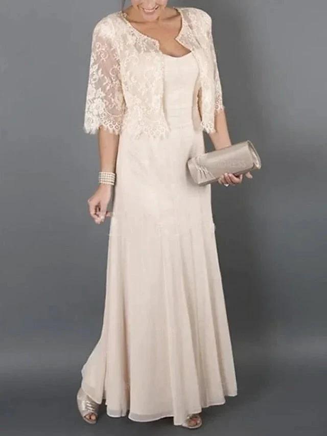 A-Line/Princess Scoop Sleeveless Mother of the Bride Dresses with Lace Pleats by Dreamylily