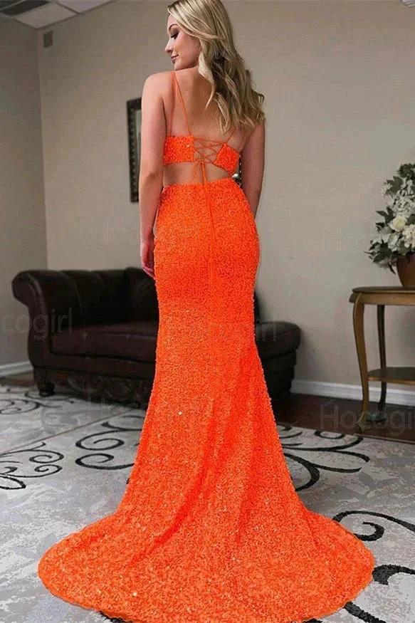 Yellow Prom Dress Two-Pieces Sequin Prom Dresses SYP94 by vivymakudress