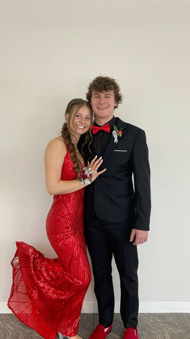 Funkelndes rotes Meerjungfrau-Ballkleid mit V-Ausschnitt, rotes Abendkleid Y7446
