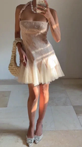 Cute Halter Lace Tulle Homecoming Short Prom Dress Y8502 by simplepromdress