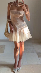 Cute Halter Lace Tulle Homecoming Short Prom Dress Y8502 by simplepromdress