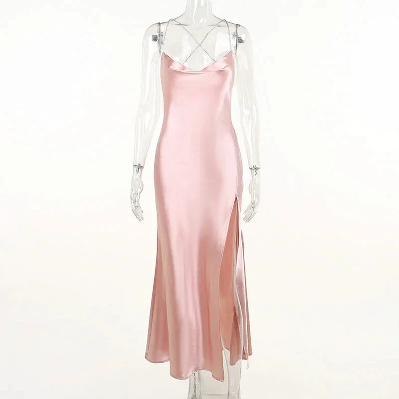 Sexy Pink Mermaid Long Prom Dress,Backless Pink Evening Dress Y1933 by simplepromdress