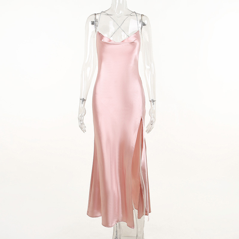 Sexy Pink Mermaid Long Prom Dress,Backless Pink Evening Dress  Y1933