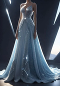Glamorous Blue Sequins Beaded Evening Dress Formal Long Evening Dress Y8355 by simplepromdress